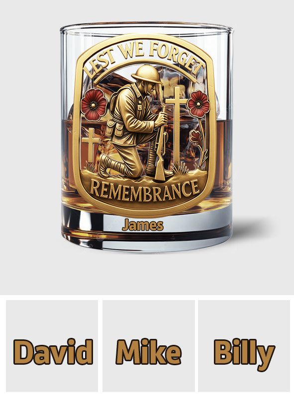 Remembrance Soldier - Personalized Christian Whiskey Glass