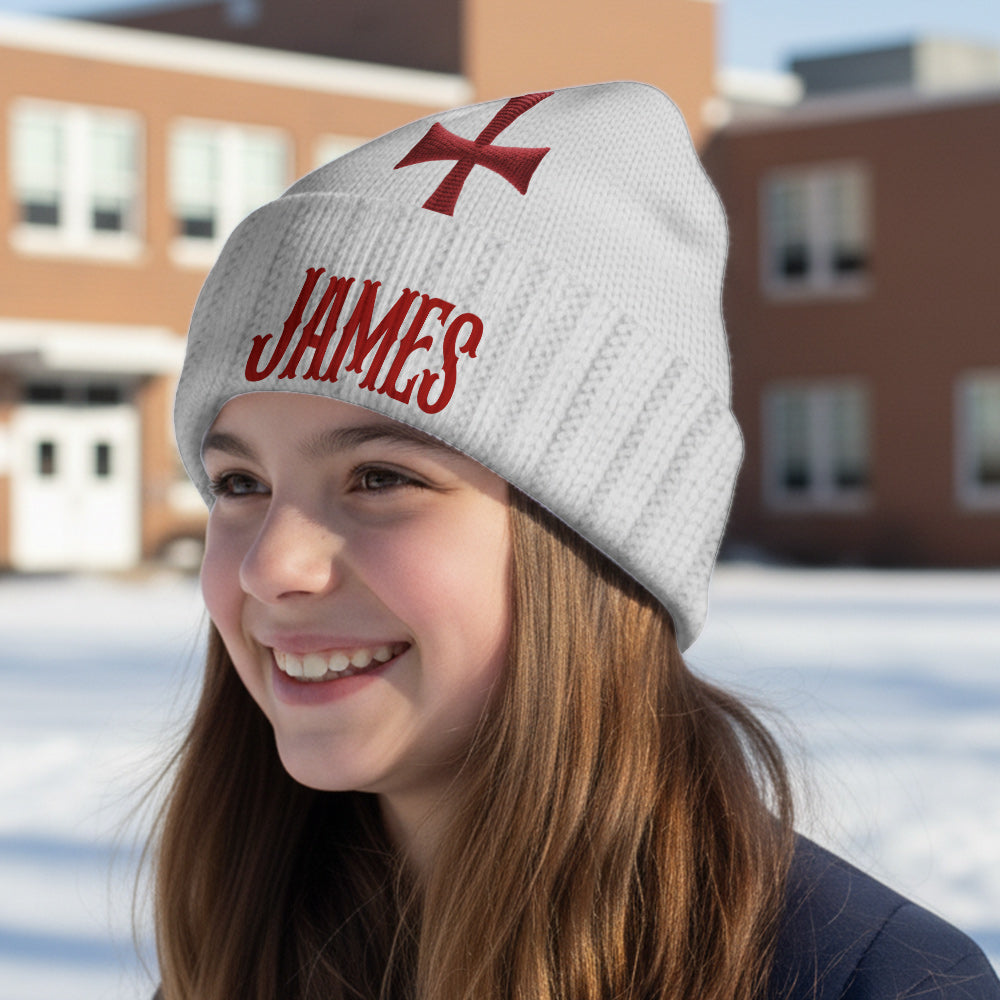 Knights Templar Cross - Personalized Christian Beanie Hat