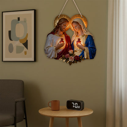 Sacred Hearts Christian - Personalized Christian LED Light Acrylic Sign