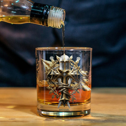 Survivor Templar - Personalized Christian Whiskey Glass