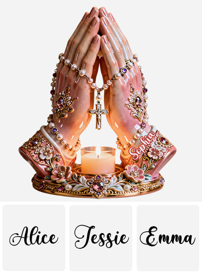 Praying Time - Personalized Christian Candle Holder Sign