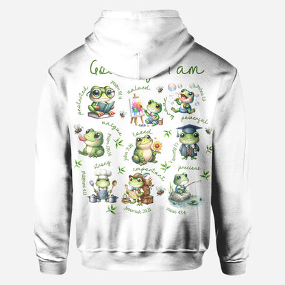 God Says I Am - Personalized Frog All Over Shirt