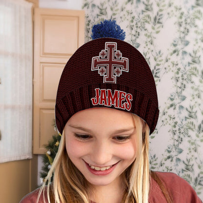 Jerusalem Cross medieval Knights Cross Crusader - Personalized Christian Beanie Hat