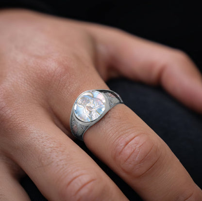 Our Lady's Eternal Glow - Personalized Christian Signet Ring