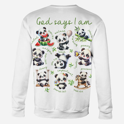 God Says I Am - Personalized Panda Lover All Over Shirt