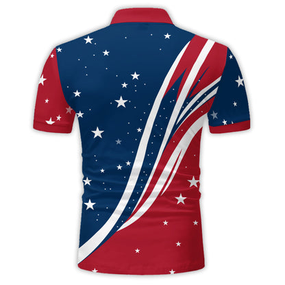 Outdoor Independence Day American Flag - Personalized Christian Polo Shirt