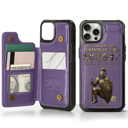 Put On The Full Amor Of God - Personalized Christian Wallet Phone Case