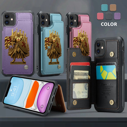 Christmas Gift Golden Templar Knight - Personalized Christian Wallet Phone Case