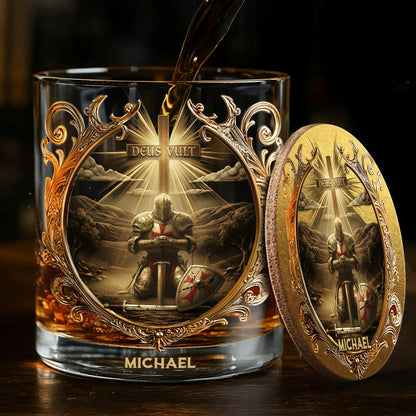 Deus vult - Personalized Christian Whiskey Glass