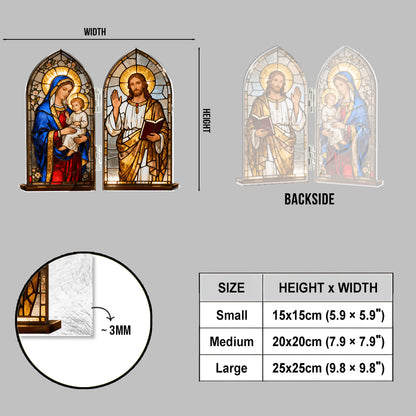 Virgin Mary & Jesus Christ - Personalized Christian Acrylic Diptych