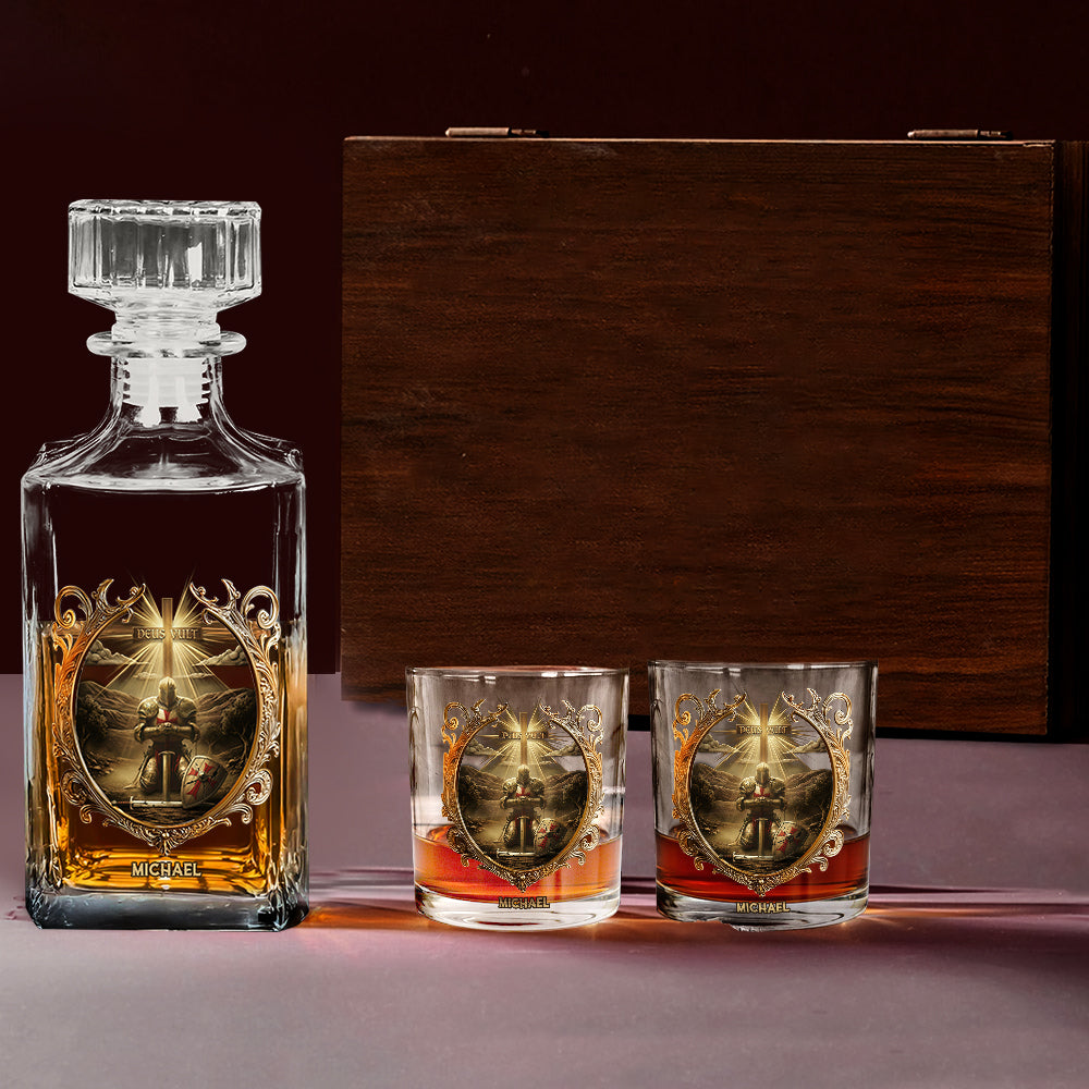 Deus vult - Personalized Christian Whiskey Glass