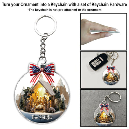 Nativity Scene Jesus - Personalized Christian Ornament