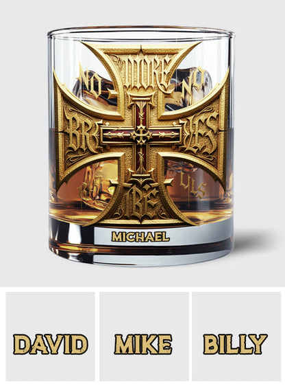 Medieval Cross Detailed Gothic Style, Declaring Unwavering Principles Perfect Christmas - Personalized Christian Whiskey Glass