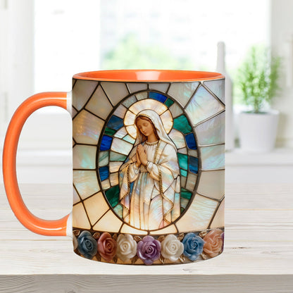 Our Lady of Grace - Personalized Christian Set Accent Mug with Acrylic Stirrers