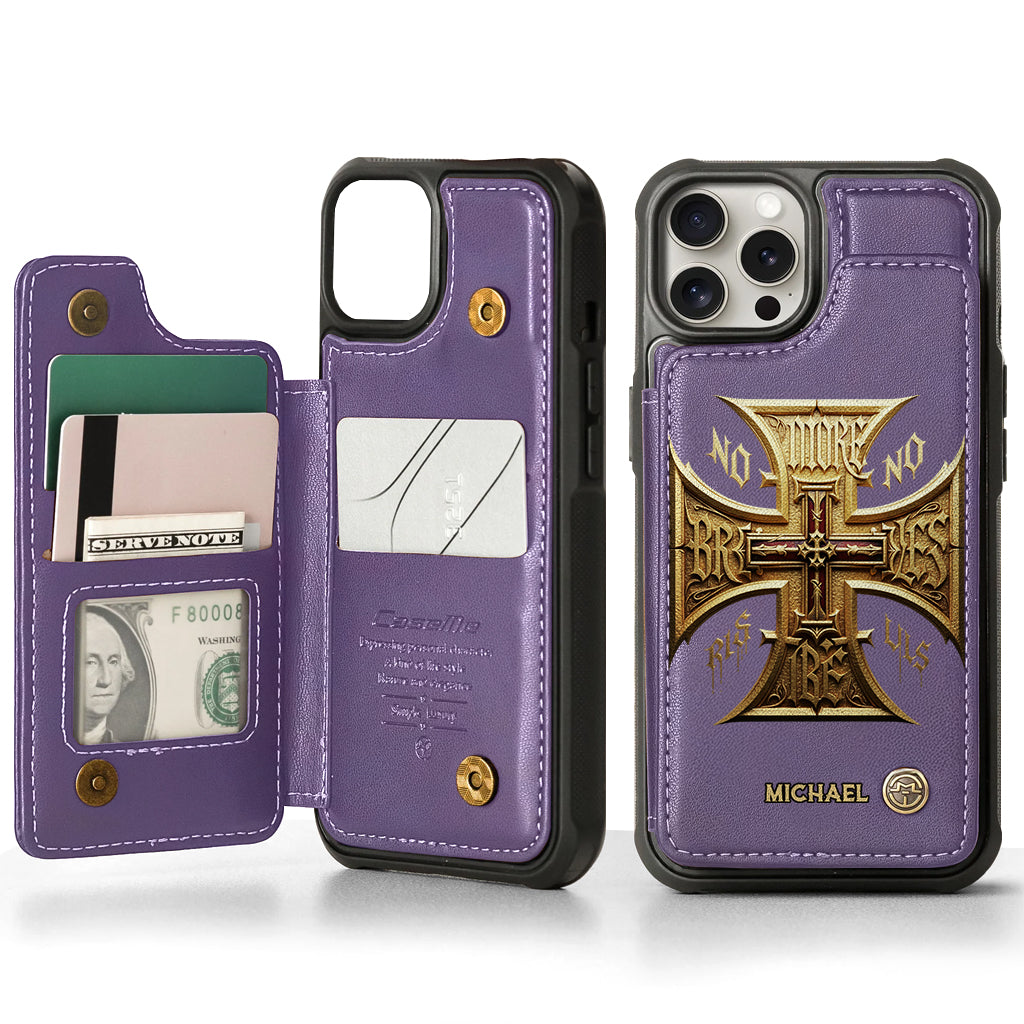 Medieval Cross Detailed Gothic Style - Personalized Christian Wallet Phone Case