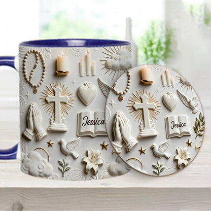 Faith Over Fear - Personalized Christian Accent Mug & Coaster