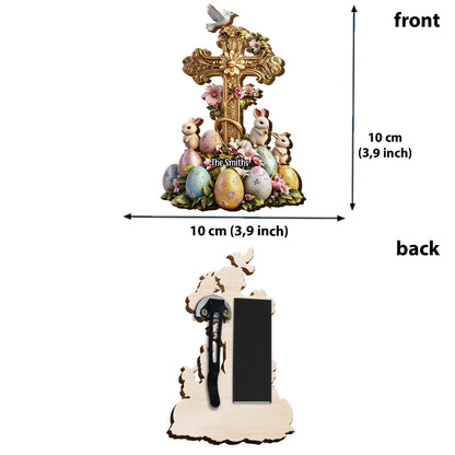 Lovely Rabbits - Personalized Christian Shaped Car Visor Clip