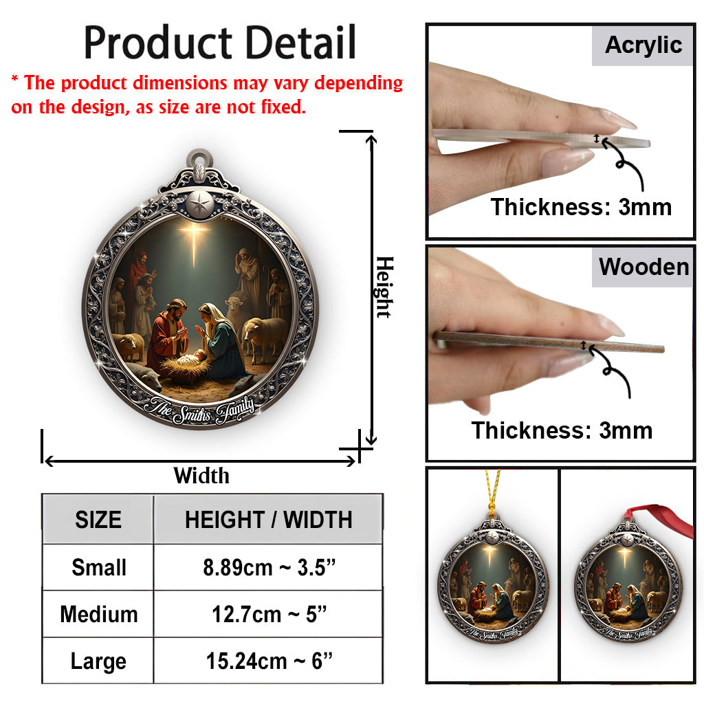 Nativity of Jesus - Personalized Christian Ornament