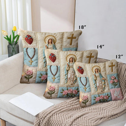 Our Lady - Personalized Christian Faux Fur Square Pillow