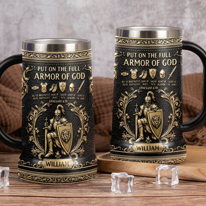 Knight Of God - Personalized Christian Beer Stein
