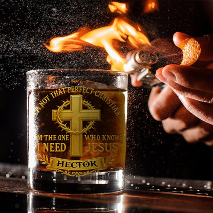 I'm Not That Perfect Christian - Personalized Christian Whiskey Glass
