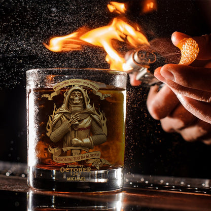 Non nobis Domine, non nobis, sed nomini tuo da gloriam - Personalized Christian Whiskey Glass