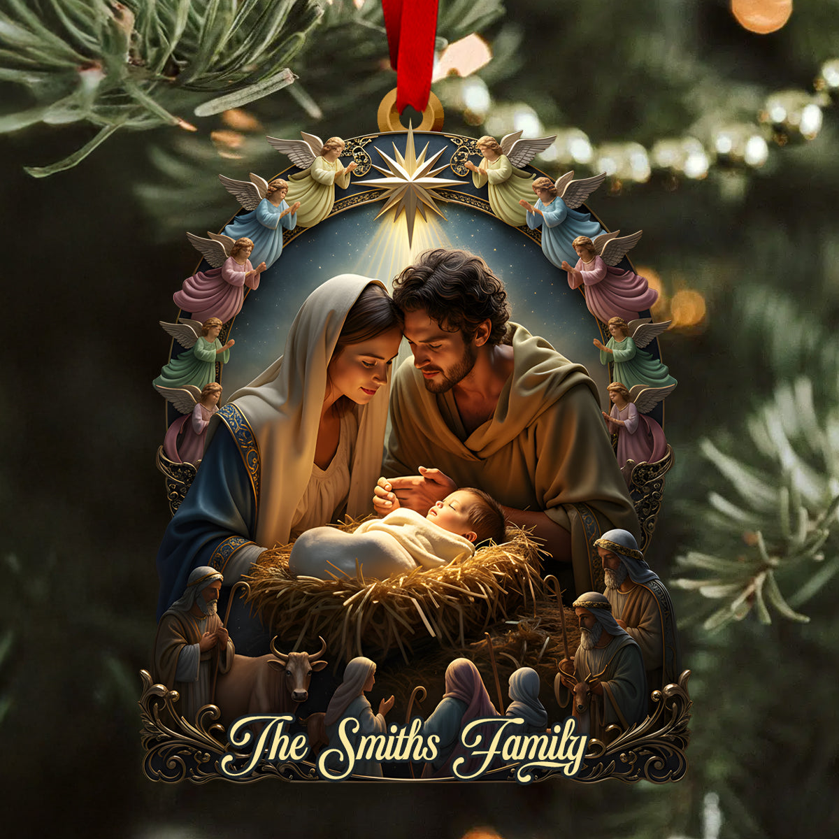 Nativity of Jesus - Personalized Christian Ornament