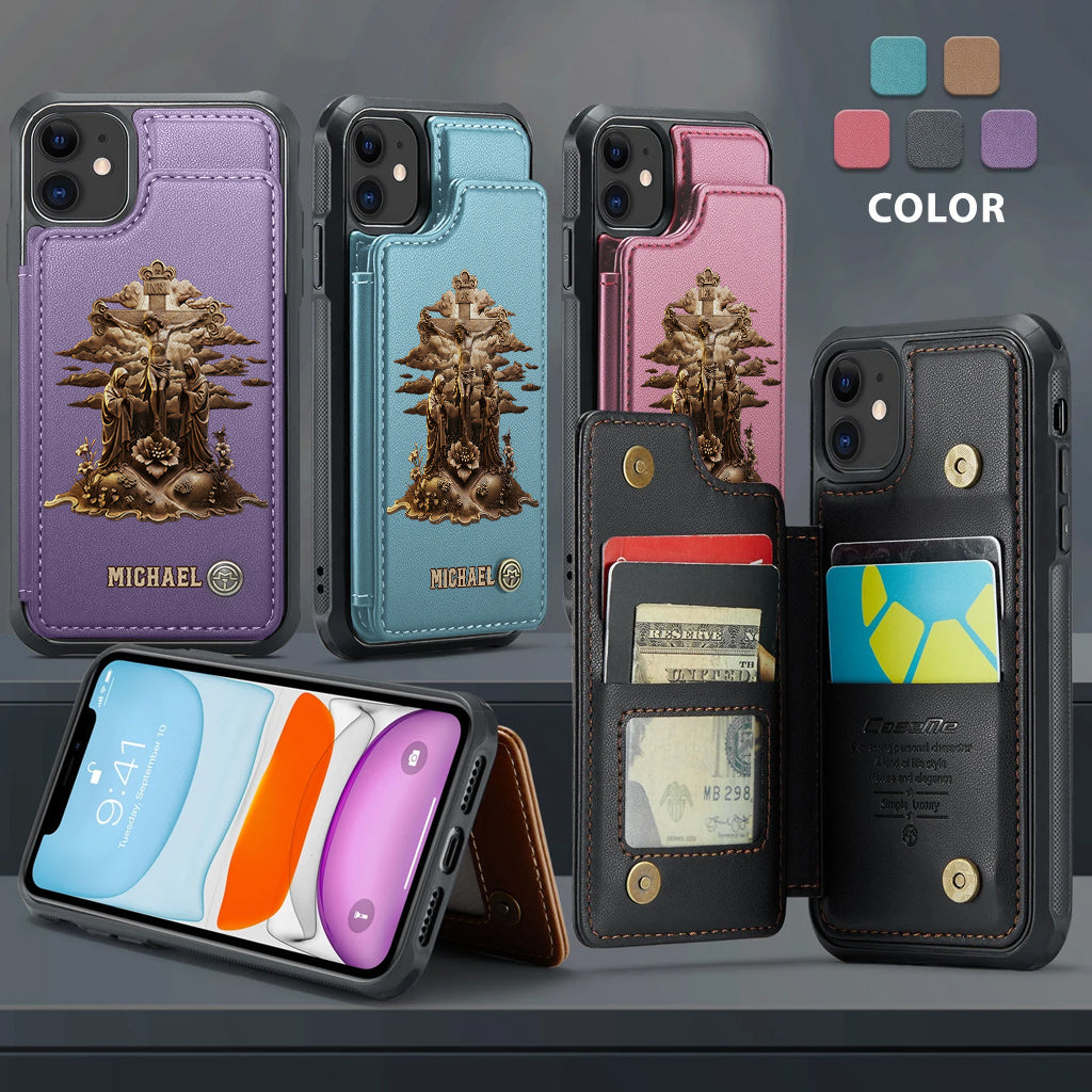 Christmas Sacred Crucifixion Sculpture - Personalized Christian Wallet Phone Case