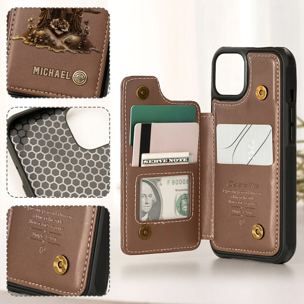 Christmas Sacred Crucifixion Sculpture - Personalized Christian Wallet Phone Case