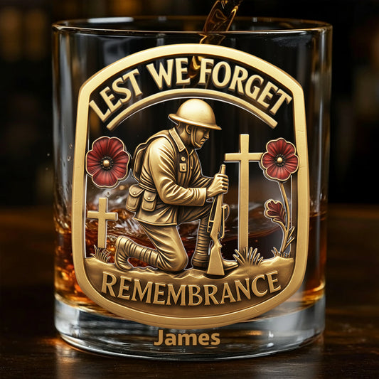 Remembrance Soldier - Personalized Christian Whiskey Glass