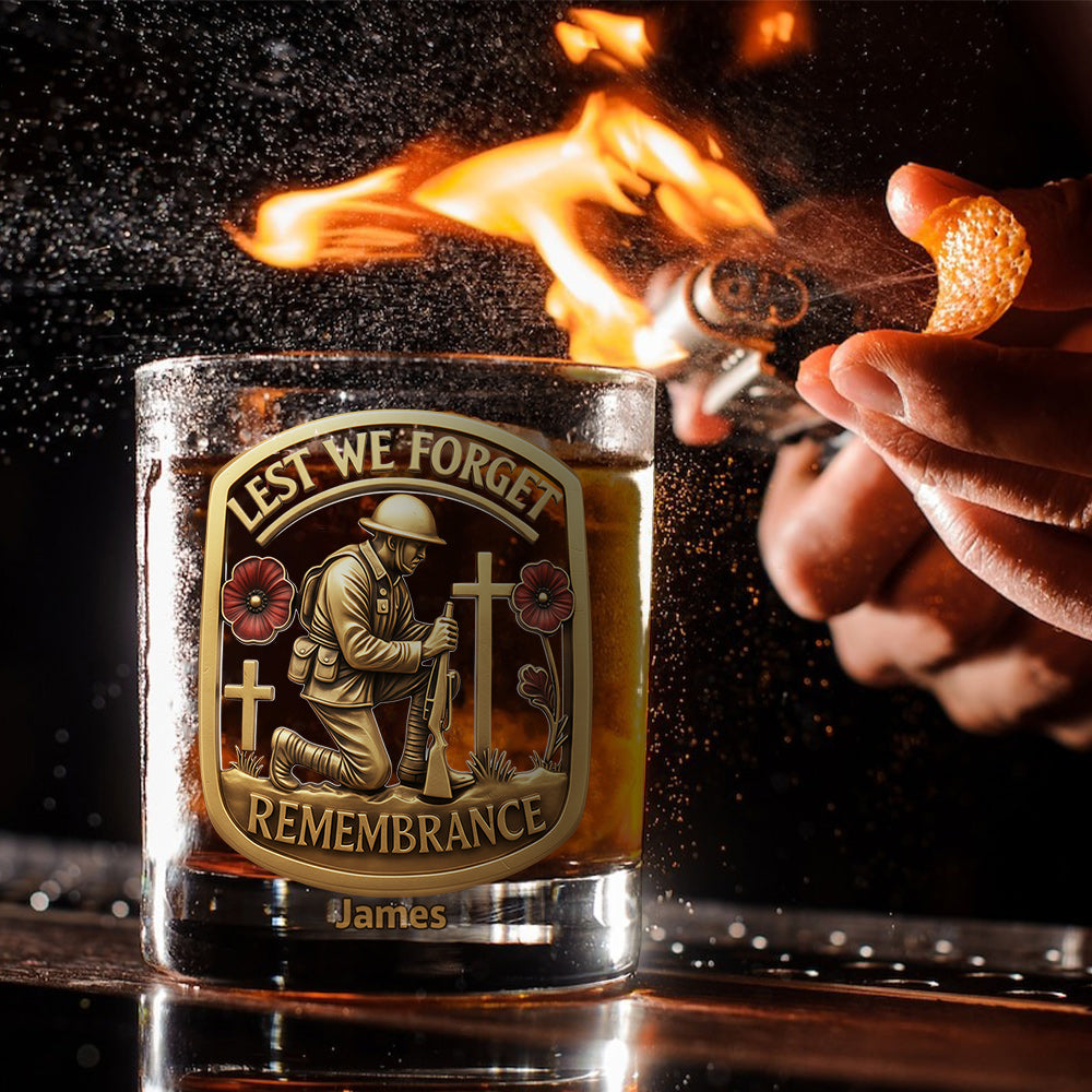 Remembrance Soldier - Personalized Christian Whiskey Glass