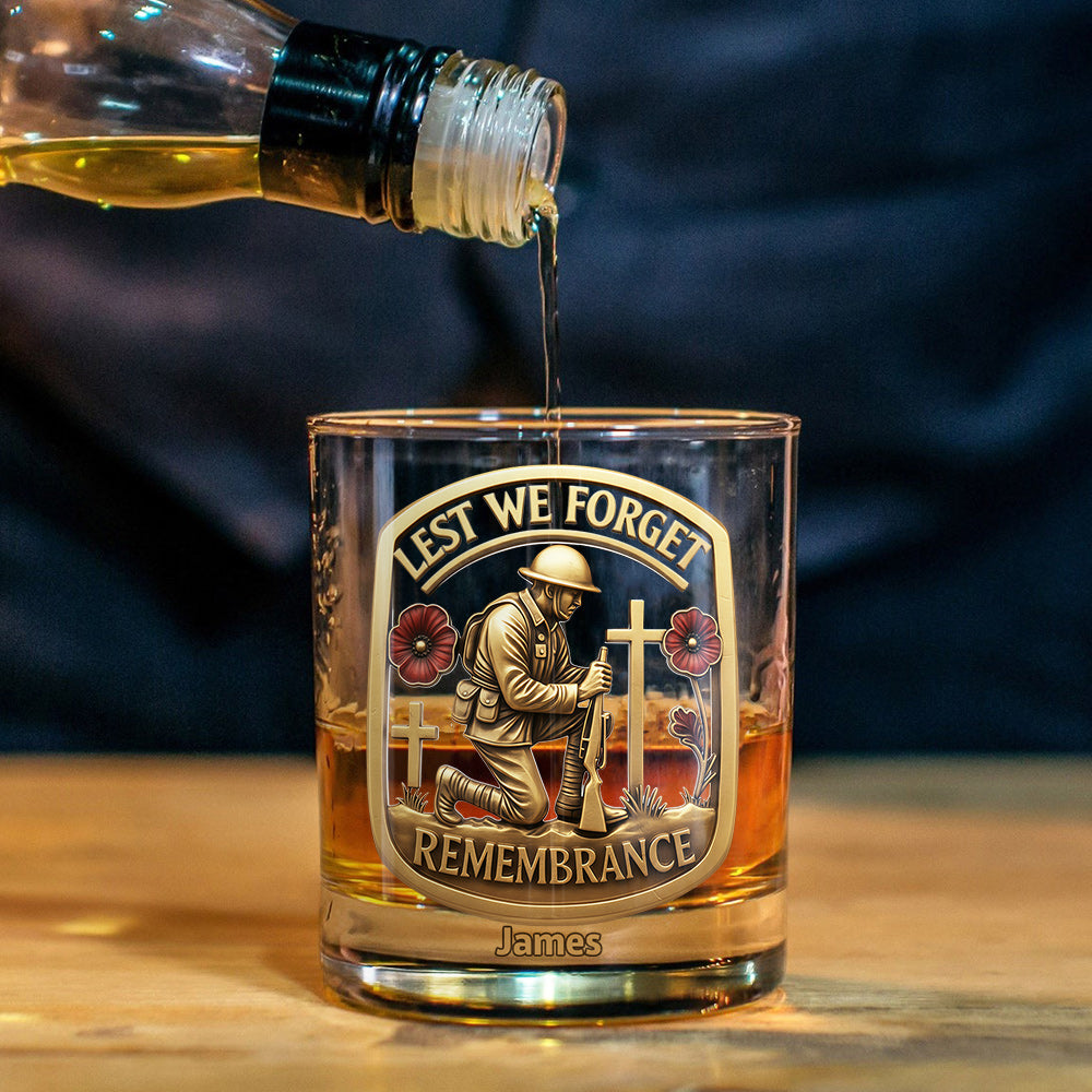 Remembrance Soldier - Personalized Christian Whiskey Glass