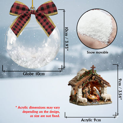 In God We Trust - Personalized Christian Snow Globe Ornament With Bow