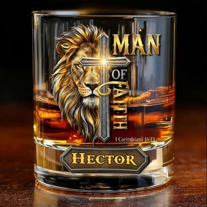 Man of Faith - Personalized Christian Whiskey Glass