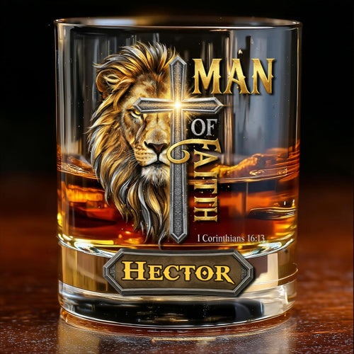 Man of Faith - Personalized Christian Whiskey Glass