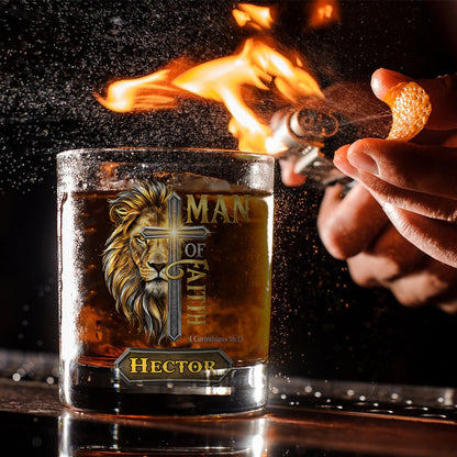 Man of Faith - Personalized Christian Whiskey Glass