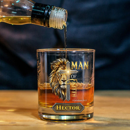 Man of Faith - Personalized Christian Whiskey Glass