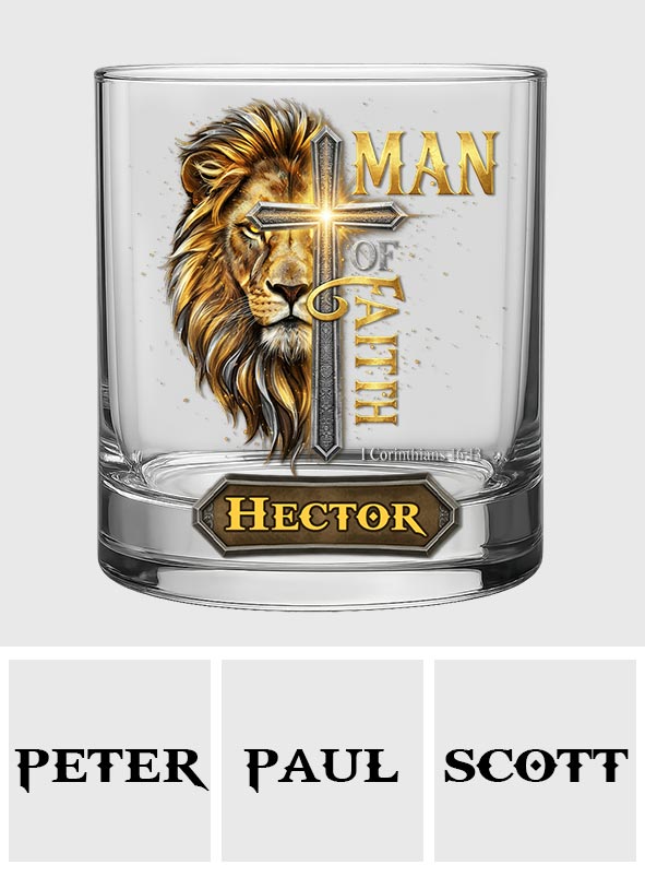 Man of Faith - Personalized Christian Whiskey Glass