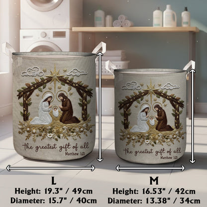 The Greatest Gift Of All Nativity Scene Holy Night - Christian Storage Basket