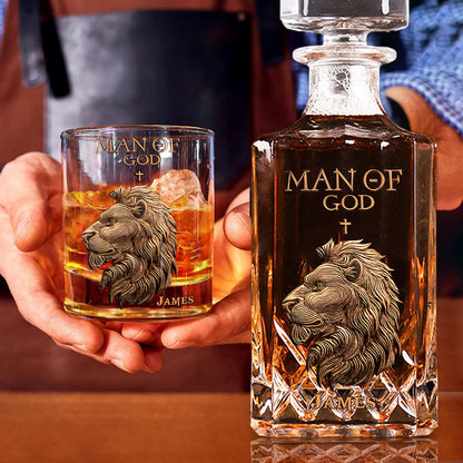 Man Of God - Personalized Christian Whiskey Decanter Set