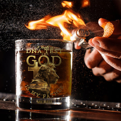 I Took A DNA Test And God Is My Father - Personalized Christian Whiskey Glass