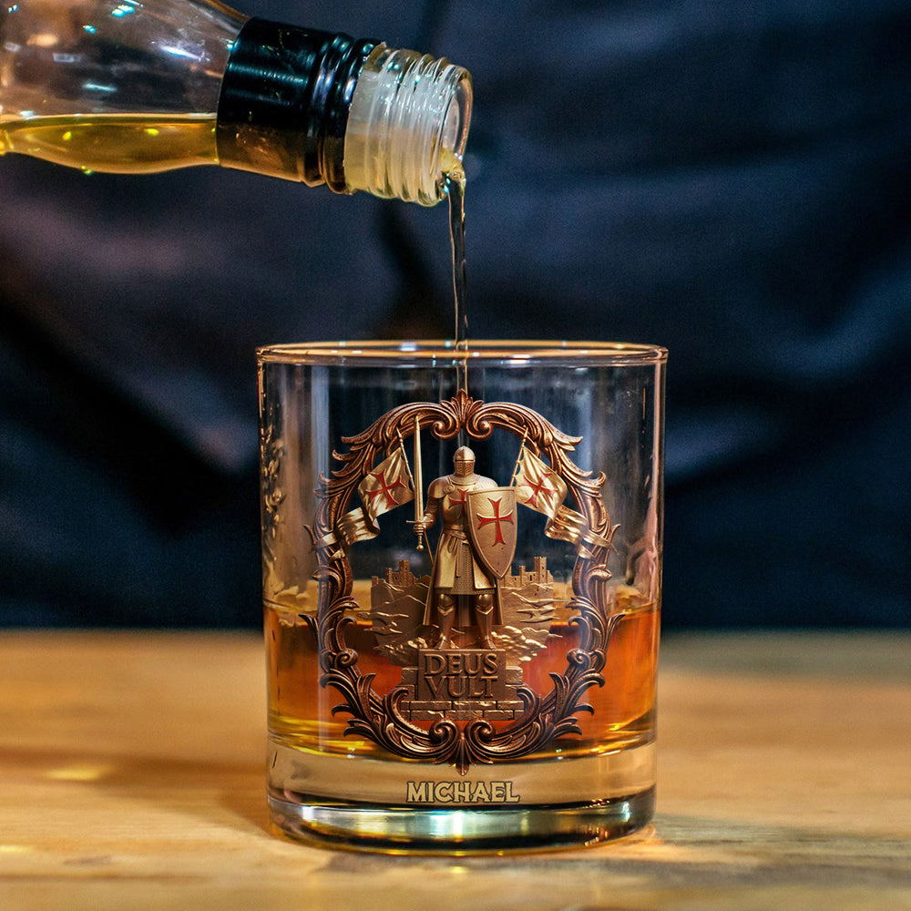 Deus vult - Personalized Christian Whiskey Glass