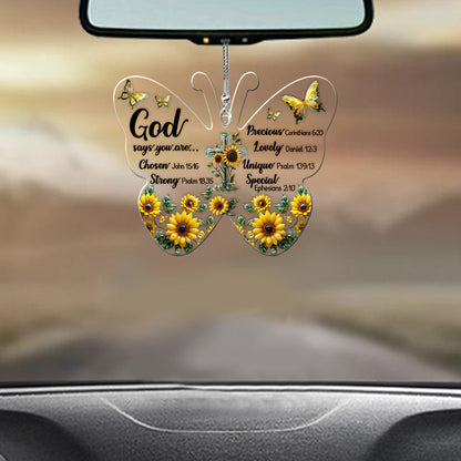 God Says You Are... - Christian Transparent Car Ornament