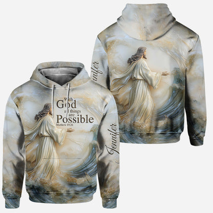 With God All Things Are Possible - Personalized Christian Hoodie and Leggings