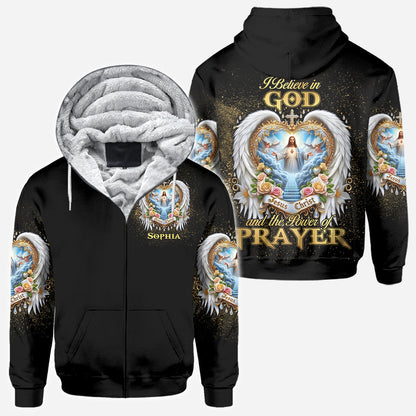 I Believe in God and the Power of Prayer - Personalized Christian All Over Shirt