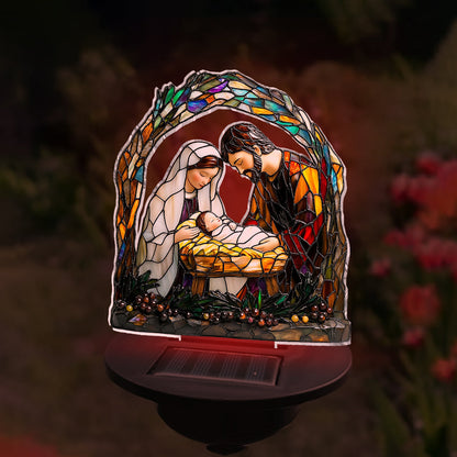 The Day He Was Born - Christian Garden Solar Light