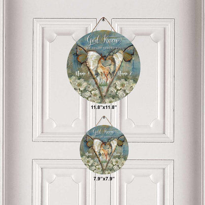 God Knew My Heart - Personalized Couple Hunting Round Wood Sign