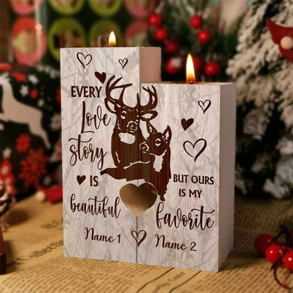 God Blessed The Broken Road - Personalized Hunting Candle Holder