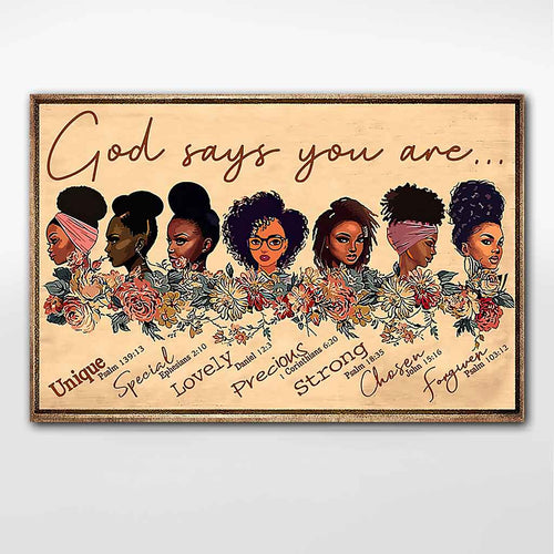 God Says You Are  - African American Poster 062021