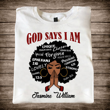 God Say I Am - Personalized African American T-shirt And Hoodie